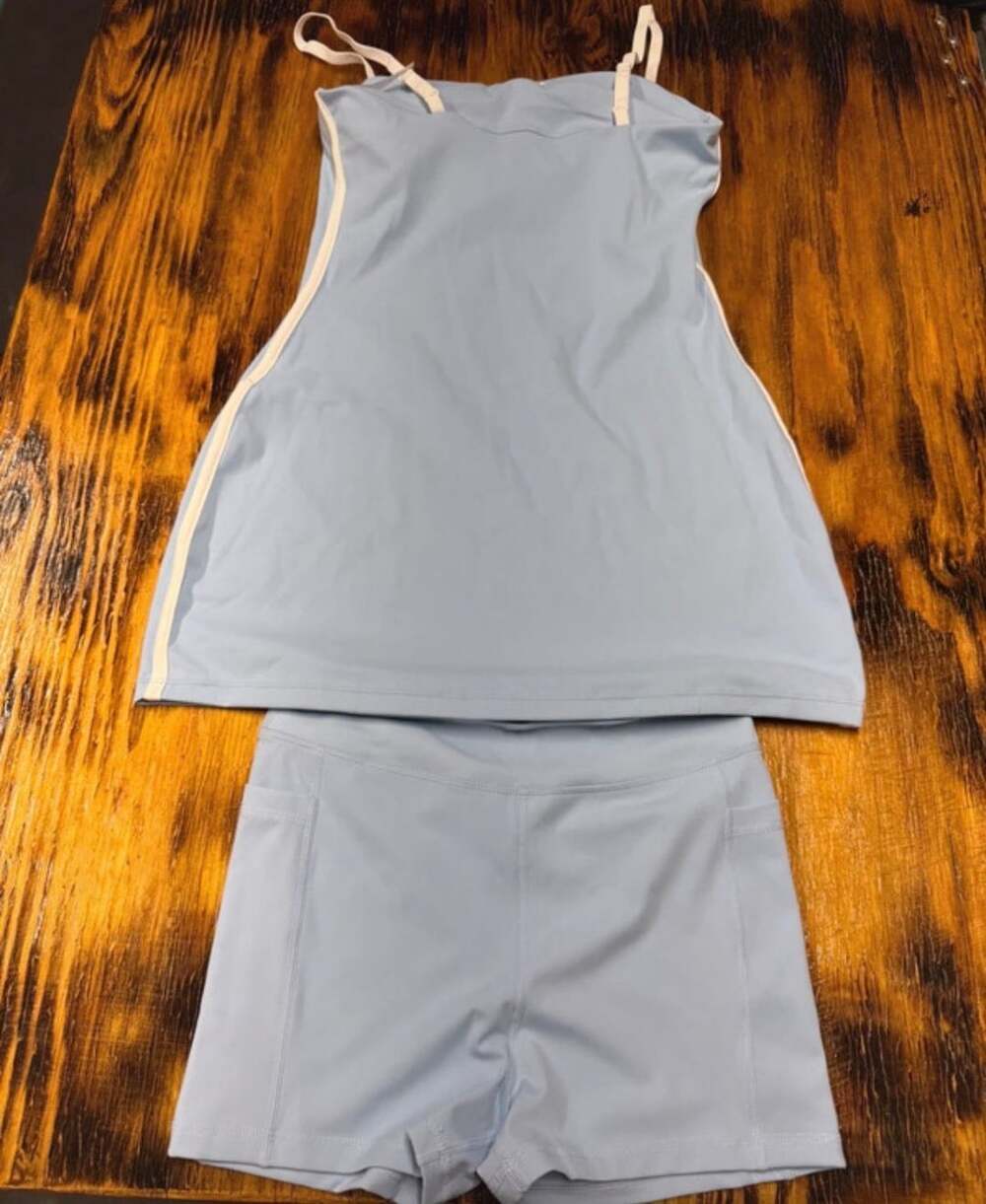 Athletic Dress With matching  Shorts Size US 6 Light Blue